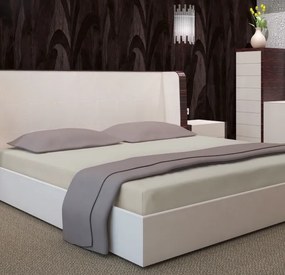 Светлобежов чаршаф с ластик - памучен сатен Šírka: 160 cm | Dĺžka: 200 cm