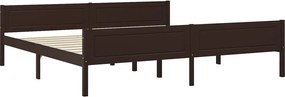 322123 vidaXL Рамка за легло, борово дърво масив, тъмнокафява, 200x200 см