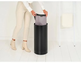 Кош за пране Brabantia 1008916, 35 л, Пластмасов капак, Пълнене без отваряне, Вентилационни отвори, Черен
