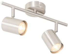 Модерна таванна лампа стомана 2-светлина регулируема - Jeana