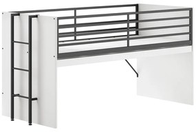 Бяло повдигнато детско легло с включена подматрачна рамка 90x200 cm Sam – Vipack