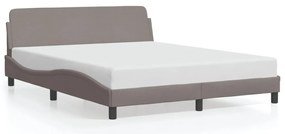 373209 vidaXL Рамка за легло без матрак, таупе, 160x200 см плат