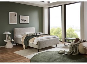 Бежово двойно легло 180x200 cm тапицирано с място за съхранение с включена подматрачна рамка Primo – Meise Möbel