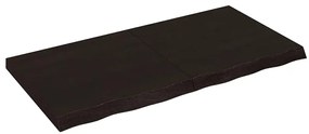 363819 vidaXL Стенен рафт тъмнокафяв 120x60x(2-6) см обработен масивен дъб