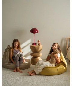 Жълт кадифен детски пуф Bunny – Wigiwama