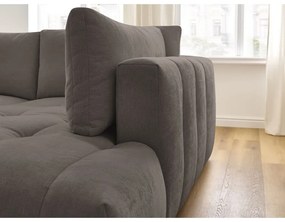 Кафяво-сив сгъваем/с място за съхранение ъглов диван (десен ъгъл/L форма) Fuji – Bobochic Paris