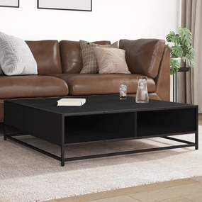 848774 vidaXL Кафе маса, черно, 100x100x30 см, инженерно дърво и метал