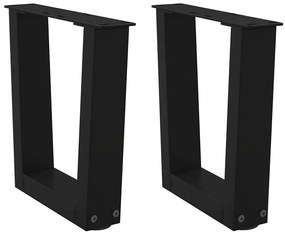 4012604 vidaXL Крака за масичка за кафе, V-образни, 2 бр., черни, 40 x (30-31,3) см, стомана