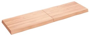 363963 vidaXL Плот за маса светлокафяв 140x40x(2-6) см обработен масивен дъб