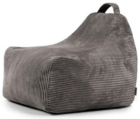 Тъмносив детски пуф от рипсено кадифе Game Amuse – SLOWDOWN