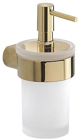 Бял/златен стенен стъклен диспенсер за сапун 110 ml Gedy Pirenei – Sapho