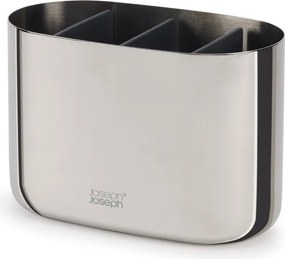 Стойка за четки за зъби от неръждаема стомана в блестящо сребрист цвят EasyStore Luxe – Joseph Joseph