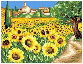 KSG Craft - Рисуване по номера с акрилни бои - Слънчогледи