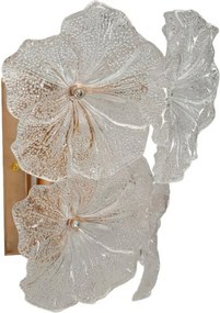 Стъклена стенна лампа в златист цвят Ibiscus – Mauro Ferretti