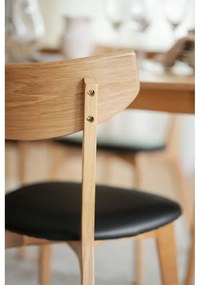 Стол за хранене от кафяв дъб с черна седалка Ami - Rowico