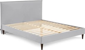 Светлосиво тапицирано двойно легло с решетка 180x200 cm Sary - Bobochic Paris