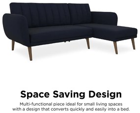 Тъмносин ъглов разтегателен диван Brittany - Novogratz