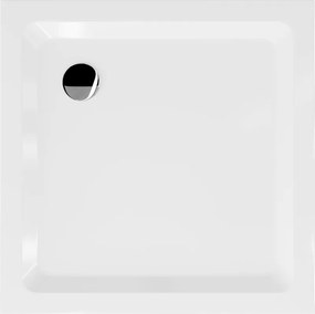 Mexen Flat квадратен плосък поддушов съд 80 x 80 см, бял, сифона хром - 40108080