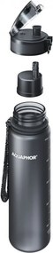 Филтрираща бутилка за вода Aquaphor City 160043, 500 мл, Тритан, Активен въглен, Aqualen, Заключващ се капак, Черен