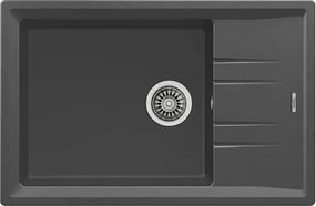 Гранитен умивалник ТЕКА, Stone 60 S-TG 1B, ТЪМНО СИВ