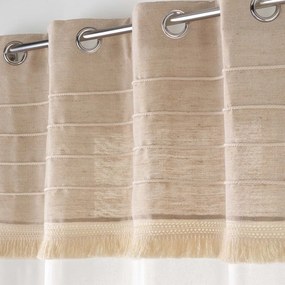 Бяло/кафяво перде със смес от юта 140x240 cm Cirrus – douceur d'intérieur