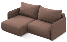 Розов разтегателен ъглов диван с място за съхранение (ляв ъгъл) Nanea – Makamii