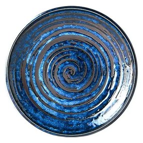 Синя керамична чиния Swirl, ø 20 cm Copper - MIJ