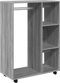 815979 vidaXL Гардероб, сив сонома, 80x40x110 см, инженерно дърво