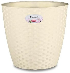 Stefanplast - Кръгла кашпа Natural Line 19 см - крема