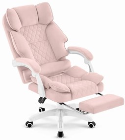 Ергономичен офис стол HC-1031 с поставка за крака - розов