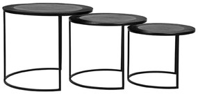 Черни метални кръгли масички за кафе в комплект от 3 бр. ø 55 cm Tres - LABEL51
