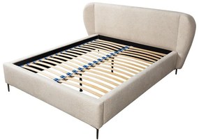 Бежово двойно тапицирано легло с включена подматрачна рамка 160x200 cm Makana – Makamii