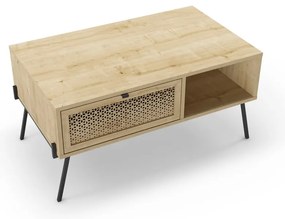 Масичка за кафе в дъбов декор в естествен цвят 60x100 cm Ecrin - Marckeric