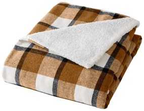 Кафяво одеяло от шерпа 125x150 cm Ecossais – douceur d'intérieur
