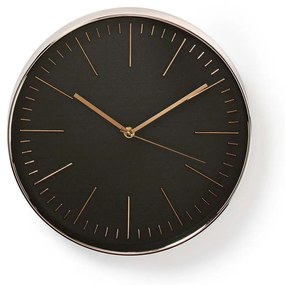 Nedis CLWA013PC30BK - Стенен часовник 1xAA черен/розов