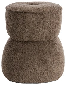 Кафява табуретка от плат букле Leyla – Light &amp; Living