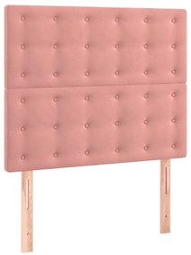 3116807 vidaXL Горна табла за легло, розова, 90x5x78/88 см, кадифе