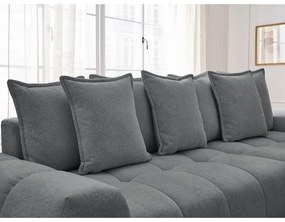 Тъмносив шенилов сгъваем/с място за съхранение ъглов диван (десен ъгъл) Everest – Bobochic Paris