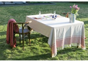 Бежово-розова памучна покривка за маса , 250 x 150 cm - Tiseco Home Studio