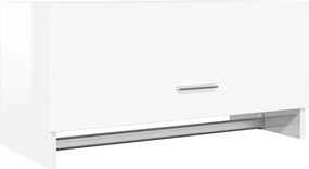 808248 vidaXL Гардероб, бял гланц, 70x32,5x35 см, инженерно дърво