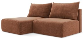 Разтегателен ъглов диван с място за съхранение в тухлен цвят (ляв ъгъл) Kalena – Makamii