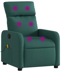 374180 vidaXL Масажен наклоняем стол, тъмнозелен, текстил