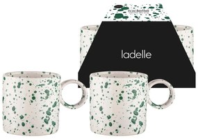 Бяло-зелени чаши в комплект от 2 броя, изработени от керамика 450 ml Carnival - Ladelle