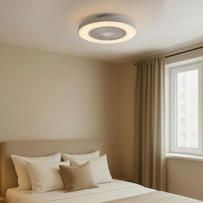 Вентилатор за таван бял със звезден ефект 60 см вкл. LED димируем с дистанционно управление - Climo