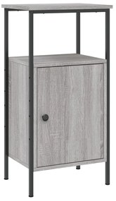 825929 vidaXL Нощно шкафче, сив сонома, 41x31x80 см, инженерно дърво