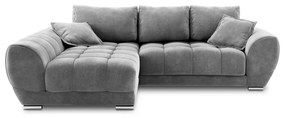 Сив ъглов разтегателен диван с кадифена тапицерия, ляв ъгъл Nuage - Windsor &amp; Co Sofas