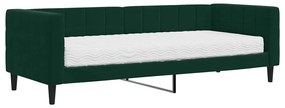 3196662 vidaXL Канапе с матрак, тъмнозелено, 80x200 см, кадифе
