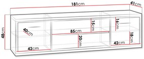 TV шкаф Mediolan-Fusiko-Дължина: 181 cm-Xwris podariko