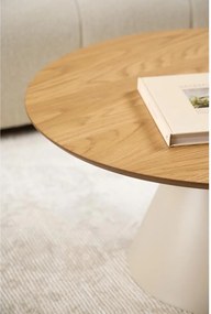 Кръгла масичка за кафе с дъбов плот в кремав и в естествен цвят ø 85 cm Soli – Actona