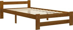 322006 vidaXL Рамка за легло, меденокафява, бор масив, 100x200 см